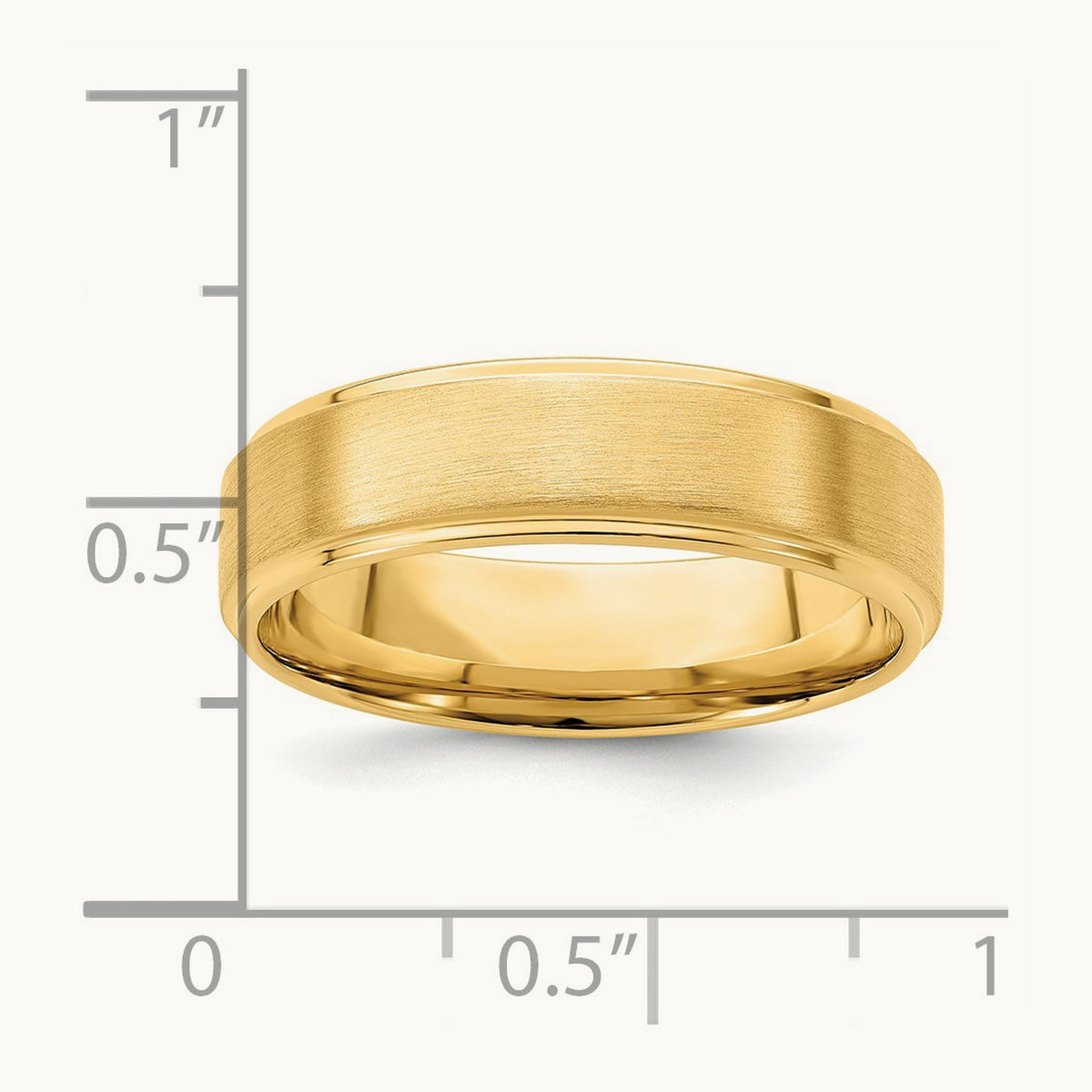 Light Comfort Fit Brush Satin Fancy Band, 14K Yellow Gold