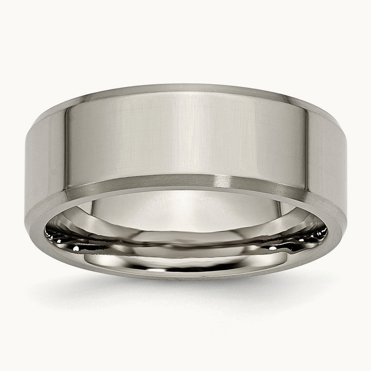 Polished with Brushed and Beveled Edge Band — 8mm