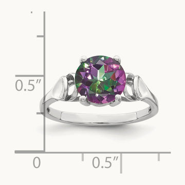 Fire Topaz ring, 8mm, 14K White Gold