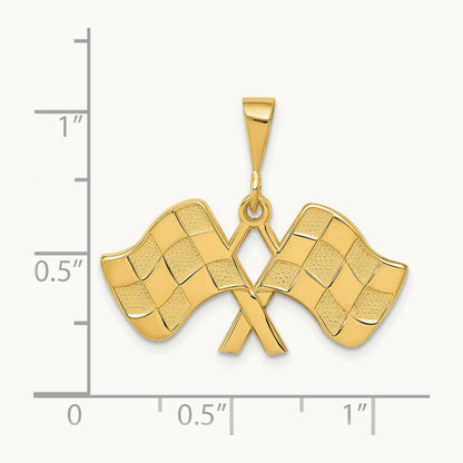 Racing Flags Pendant, 14K