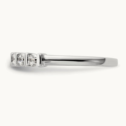 5-Stone Diamond Band, 14K White Gold