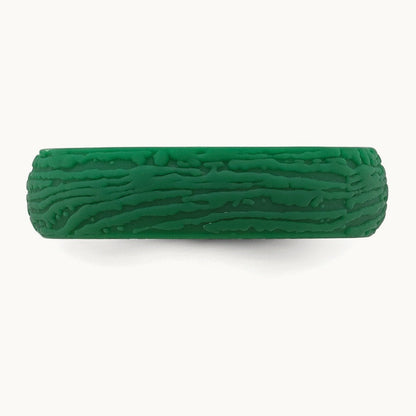 Silicone Hunter Green 5.70mm Wood Grain Pattern Band
