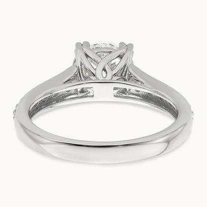 1 1/2ct Round Semi-Mount Engagement Dia Ring, 14K White Gold