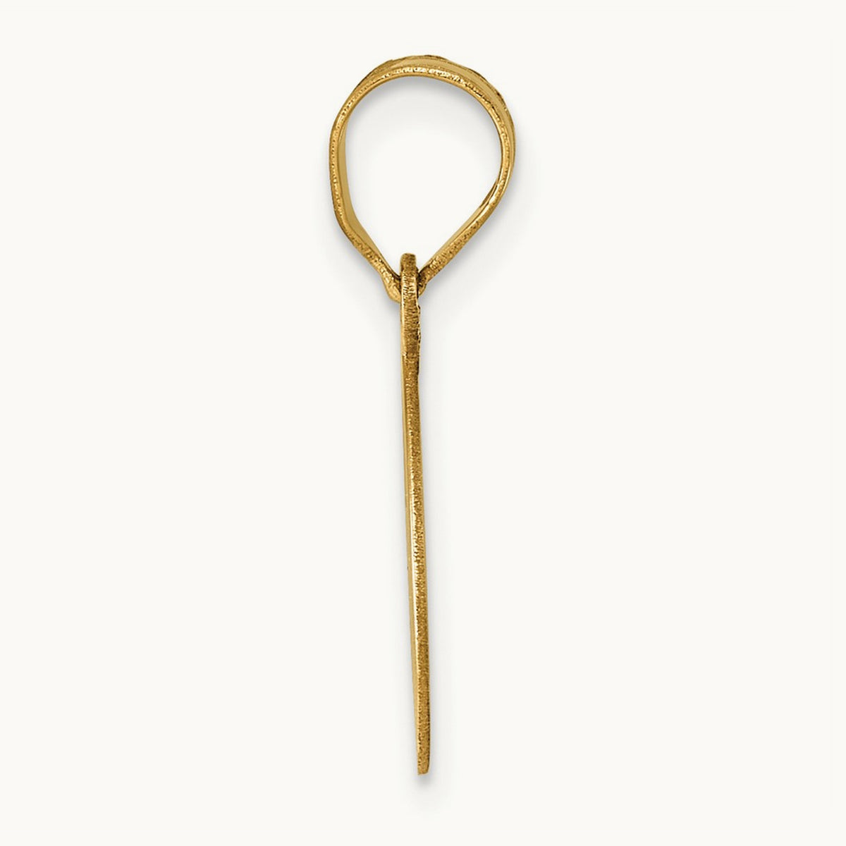 Polished Script Initial Pendant — 14K Yellow Gold, E