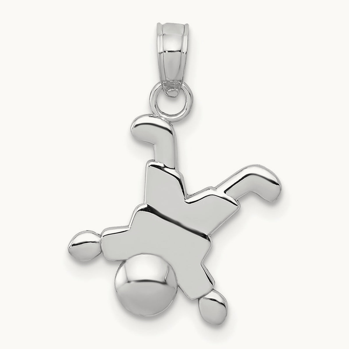 Little Boy Pendant — 14K White Gold