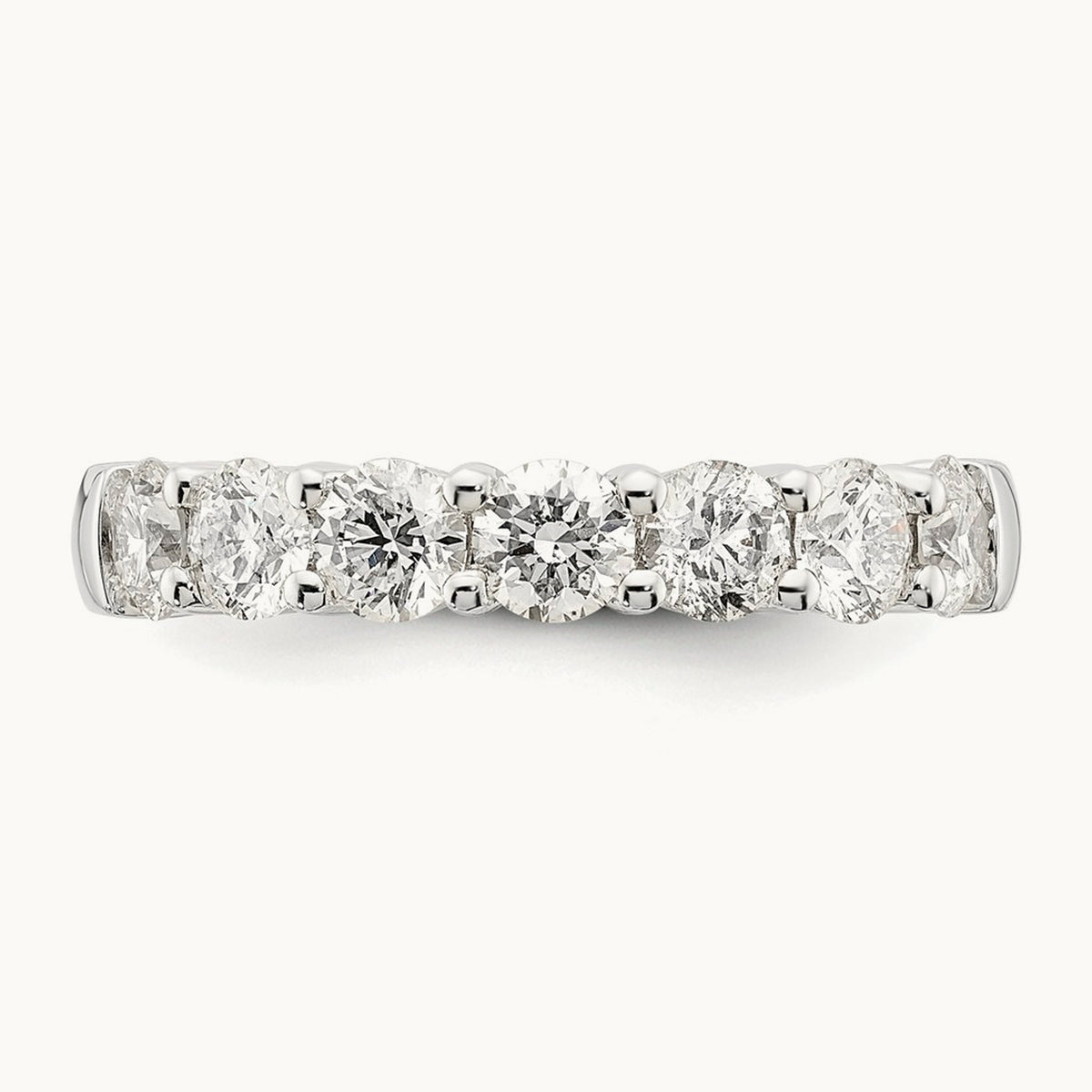 7-Stone Diamond Band — 14K White Gold, 1.596 ct, 7