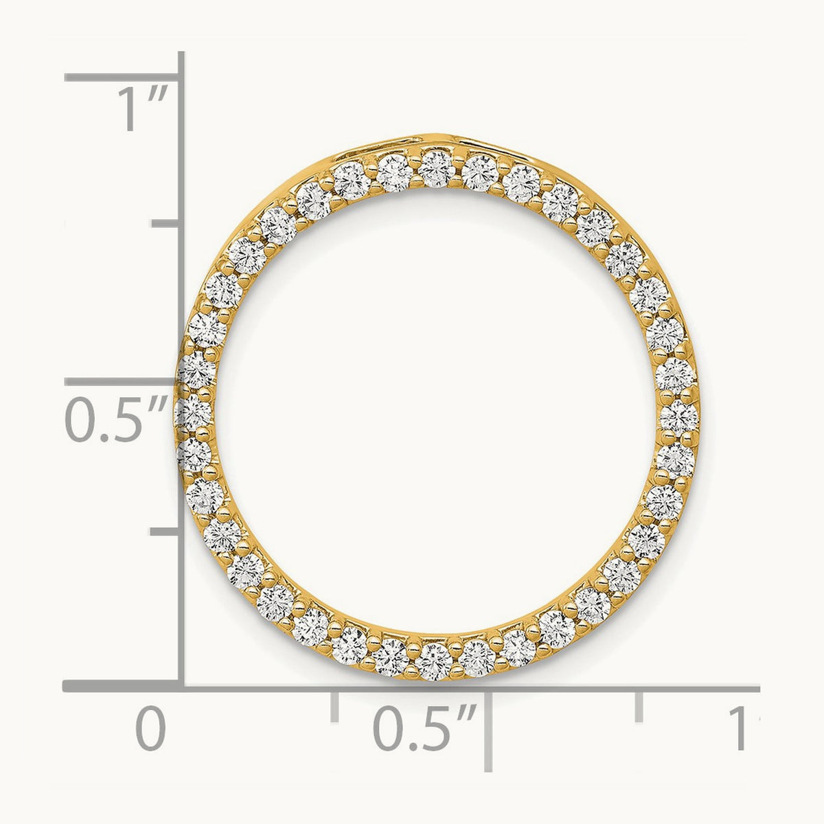 Diamond Circle Chain Slide — 14K Yellow Gold, 22.75mm