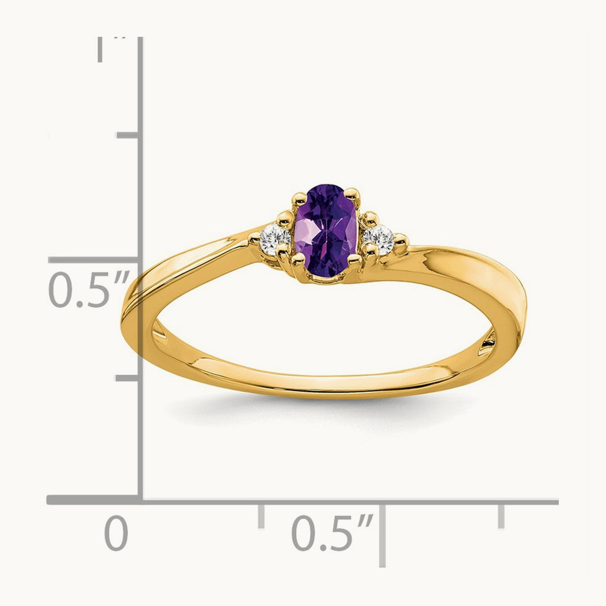Amethyst and Diamond Ring, 14K