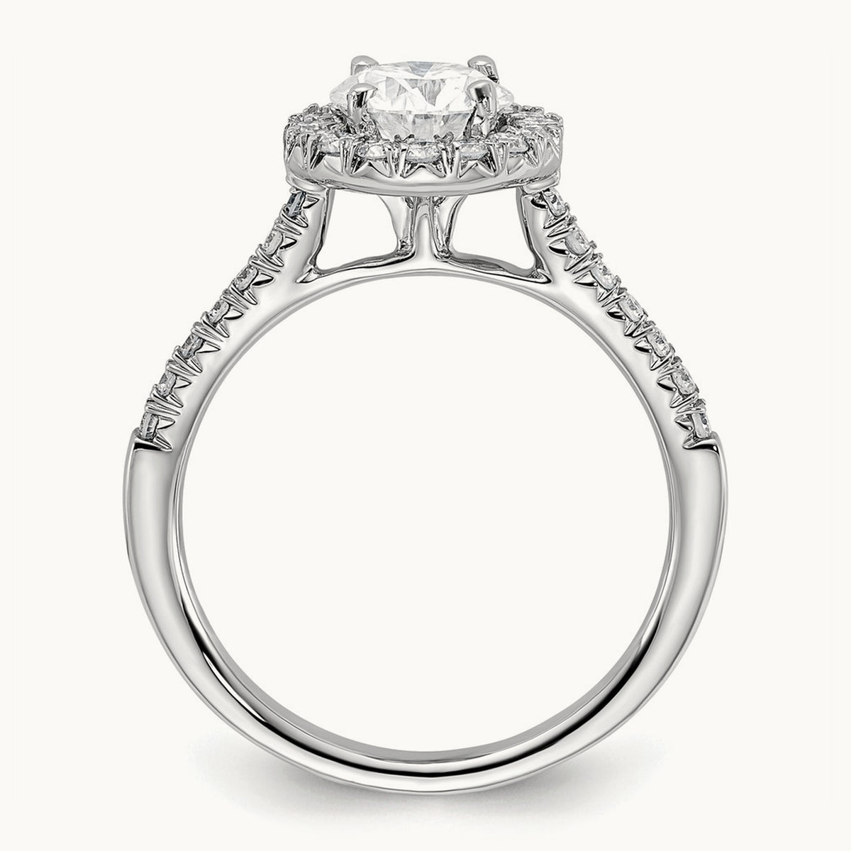Semi-Mount Engagement Ring, 0.25-0.50 ct tw Lab-Grown Diamond — 1/3 ct (holds 1 ct center) · VS/SI (Great), 14K White Gold, 7