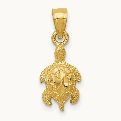 Turtle Pendant, 14K