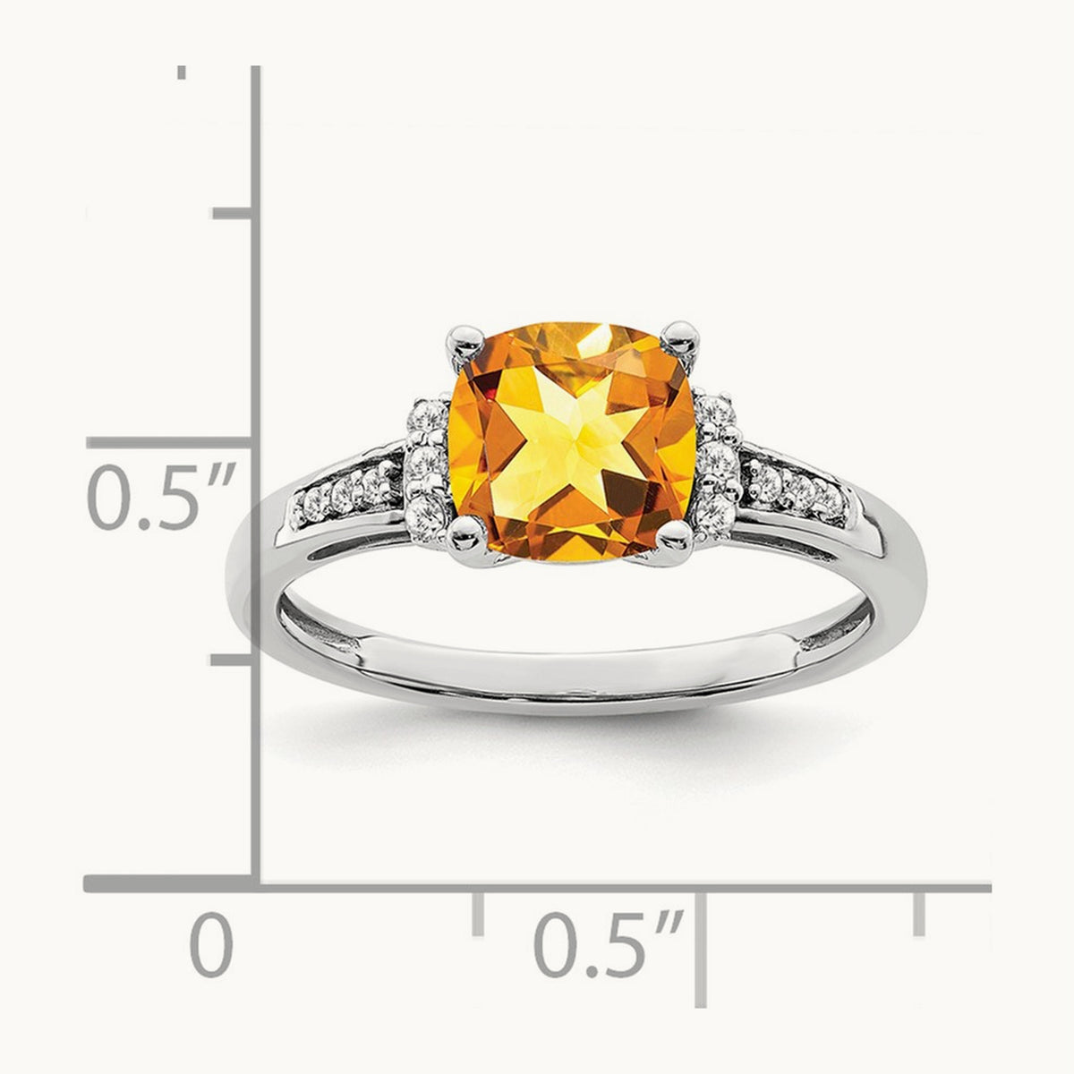 Cushion Citrine and Diamond Ring — photo set