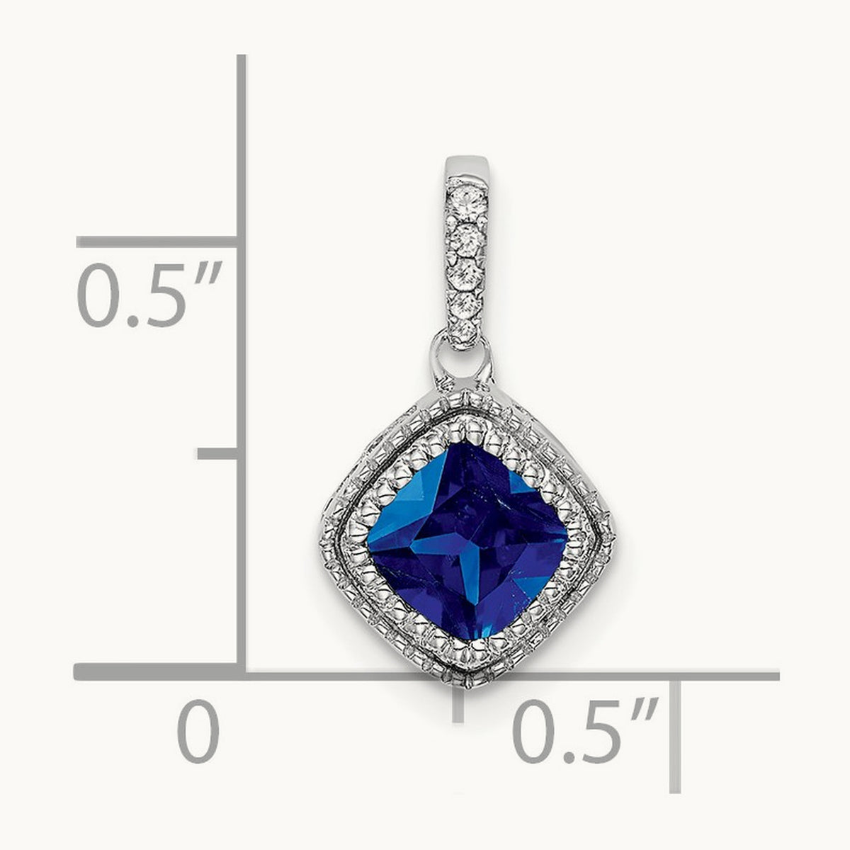 Cushion Sapphire and Diamond Pendant — photo set