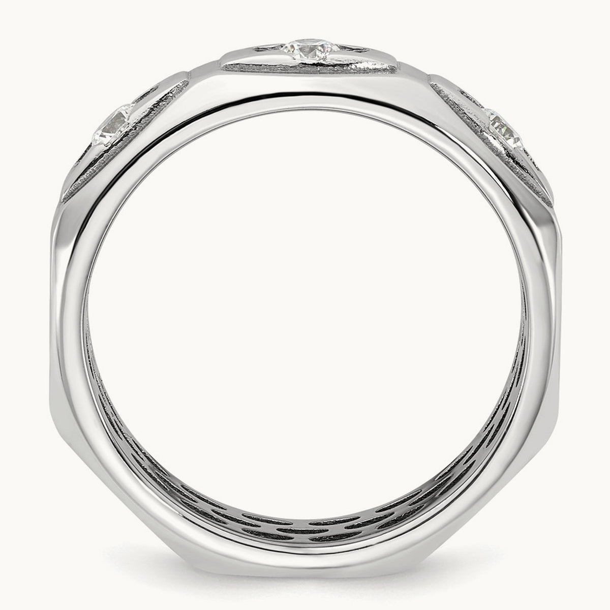 IB Goodman Mens Satin Complete 1/3ct Diamond Ring, 14K White Gold