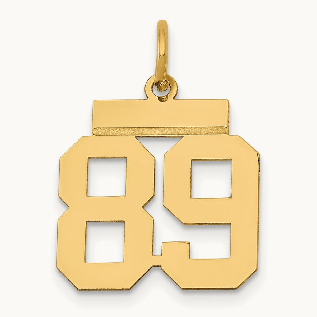 Small Polished Number 89 Charm, 14K