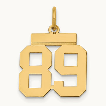 Small Polished Number 89 Charm, 14K