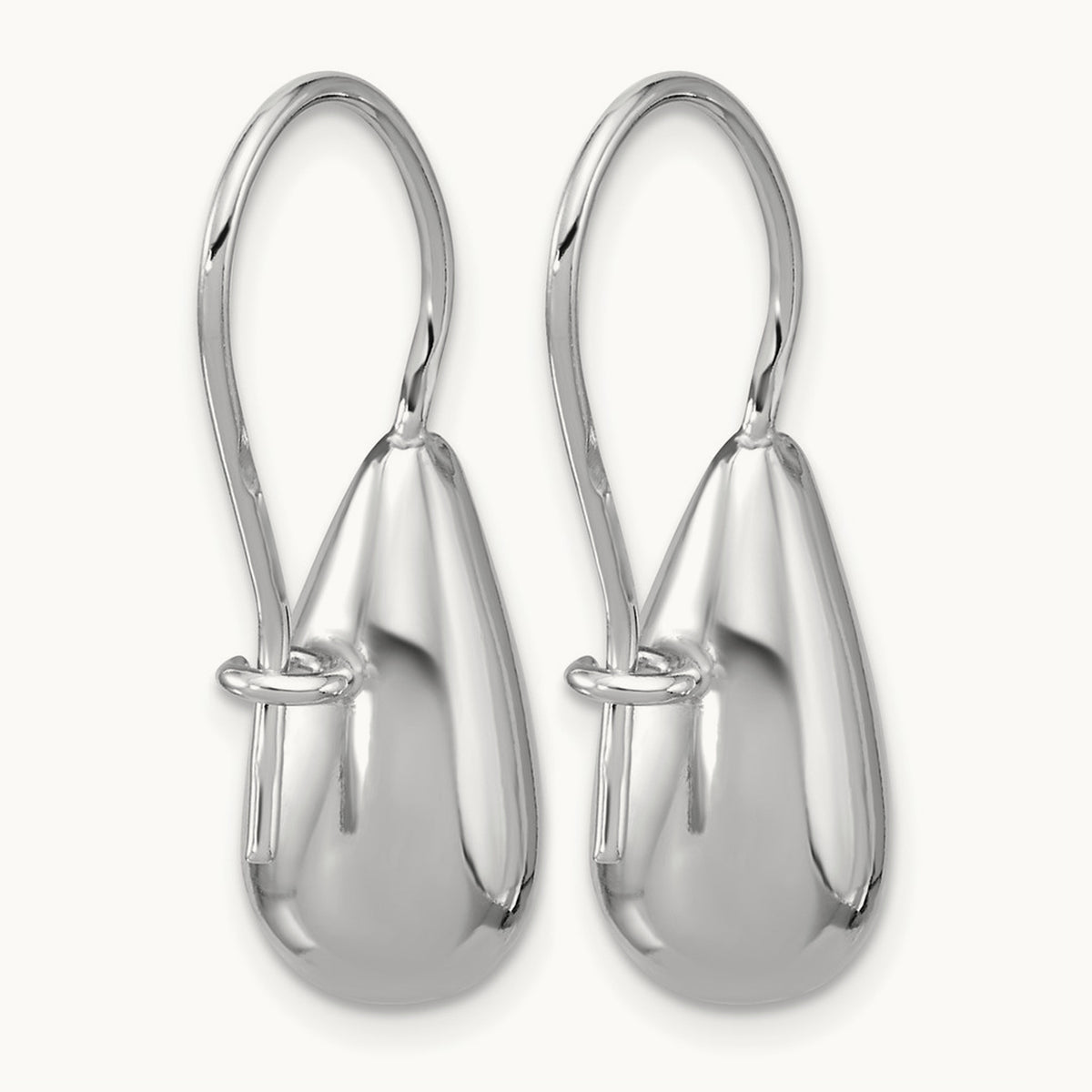 Leslie's' Sterling Silver RH-plated Polish Teardrop Dangle Earrings