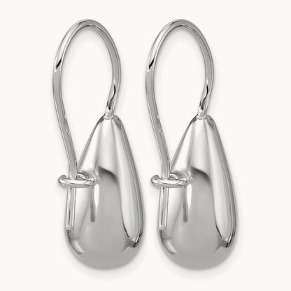 Leslie's' Sterling Silver RH-plated Polish Teardrop Dangle Earrings