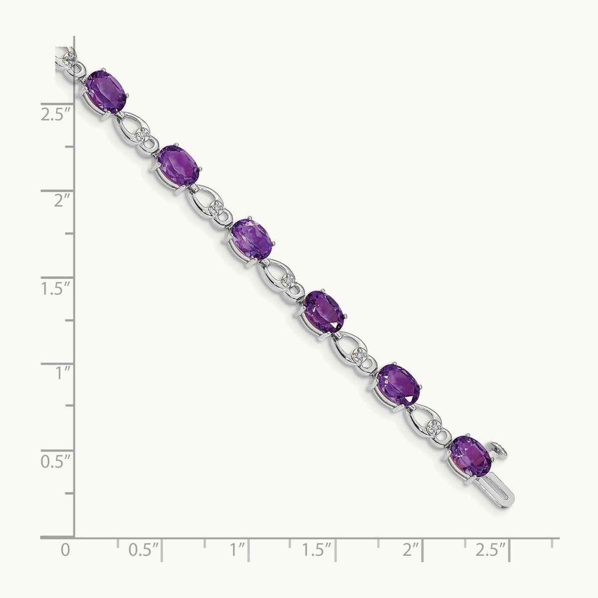 Amethyst and Diamond Bracelet — 14K White Gold