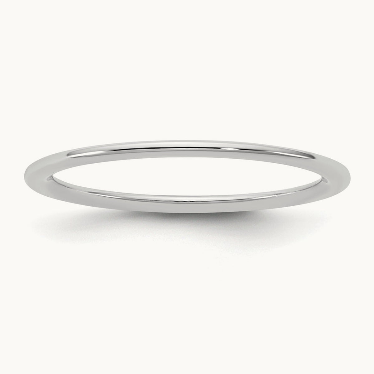 Standard Comfort Fit Band, 1mm, 10K White Gold