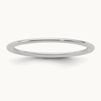 Standard Comfort Fit Band, 1mm, 10K White Gold