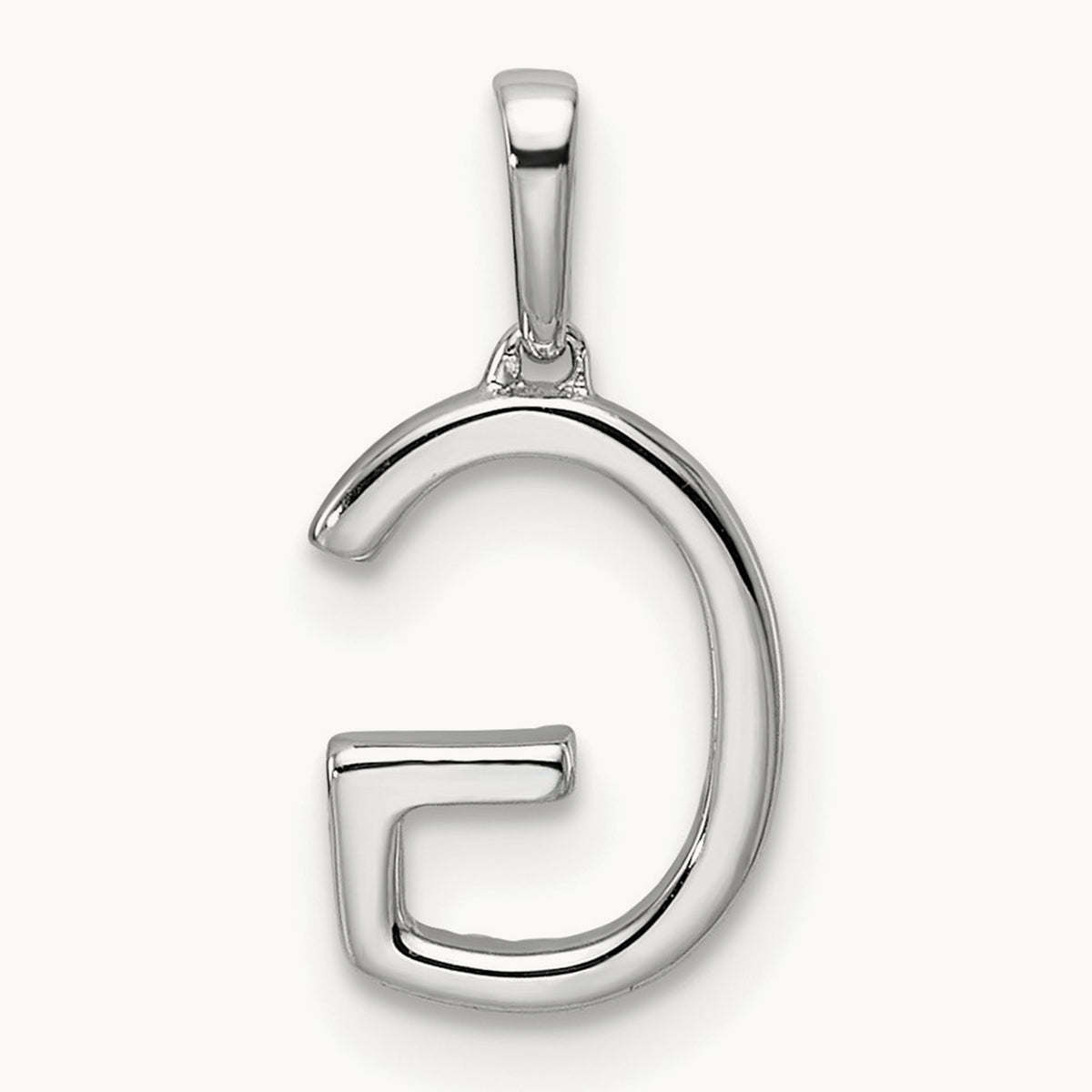 Diamond Letter G Initial Pendant, 14K White Gold