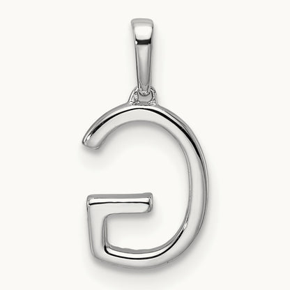 Diamond Letter G Initial Pendant, 14K White Gold