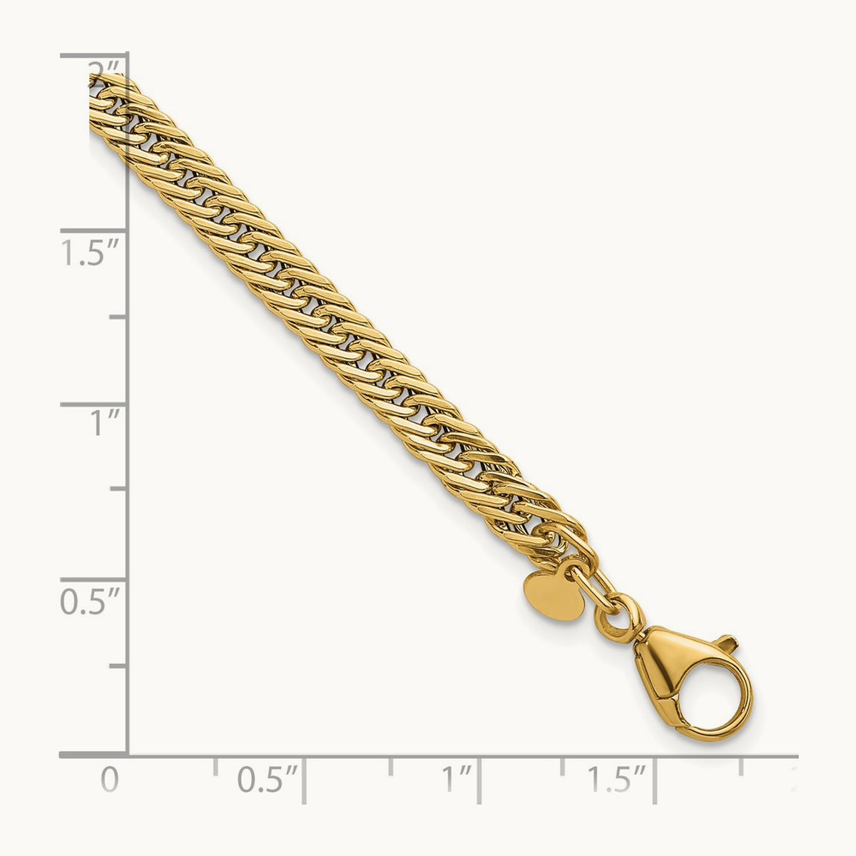 Polished 7.5in Fancy Hollow Link Bracelet, 14K