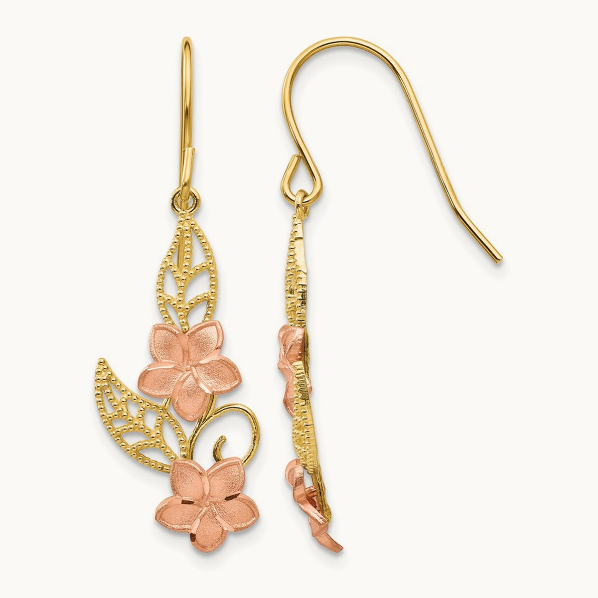 Fancy Plumeria Dangle Earrings — photo set