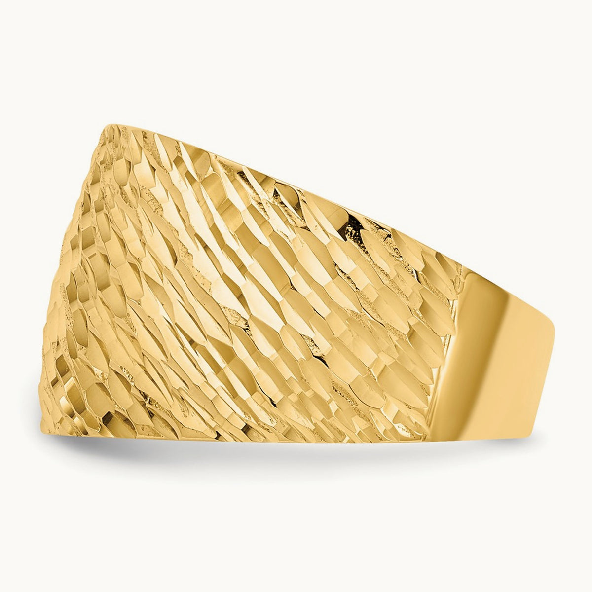 Polished Textured Dome Ring, 14K Gold