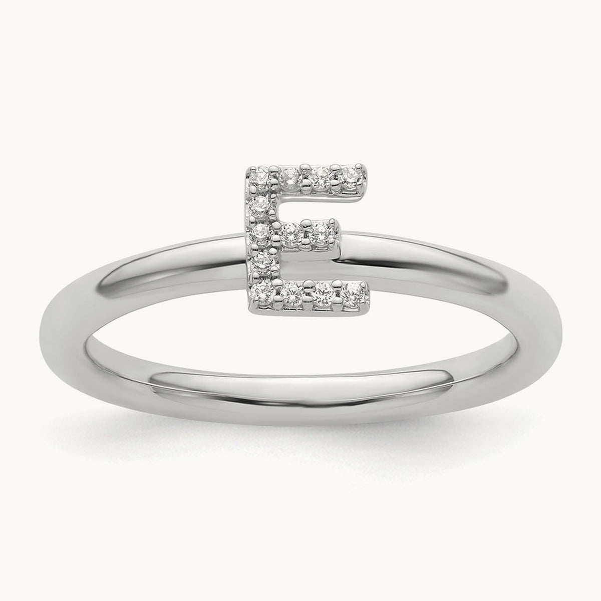 Stackable Diamond Ring — 14K White Gold, E