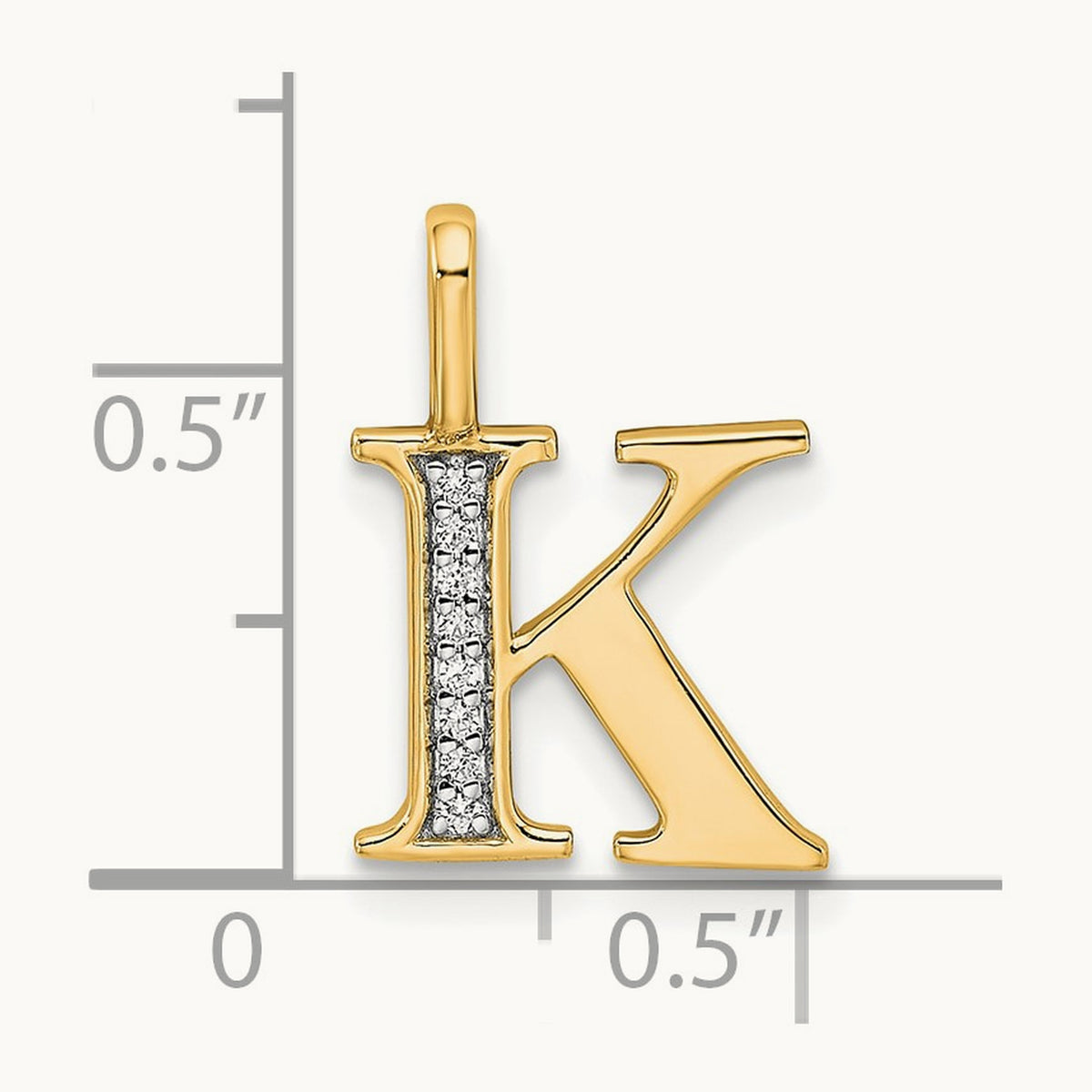 Diamond Letter K Initial Pendant, 14K