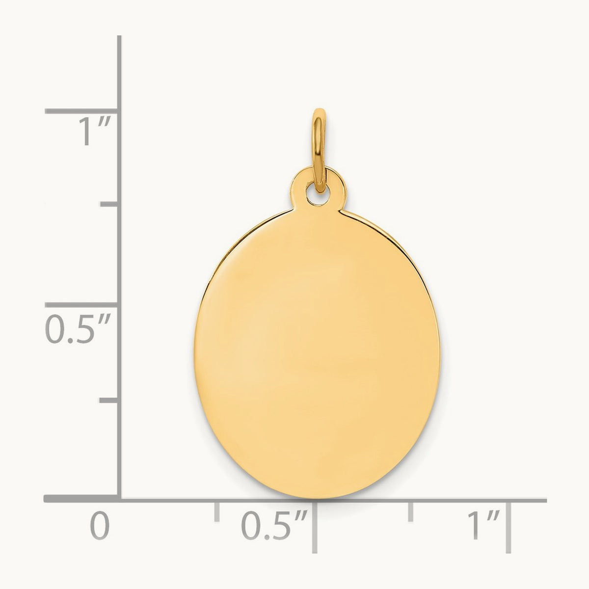 Plain .013 Gauge Engravable Oval Disc Charm — 26mm