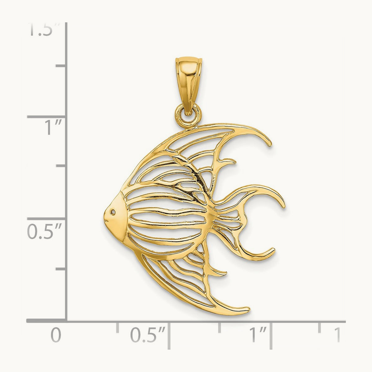Cut-Out Angelfish Charm — 14K Yellow Gold, 23.4mm