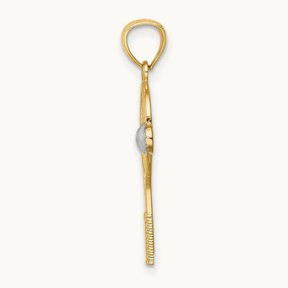 w/White Rhodium Tennis Pendant, 14K