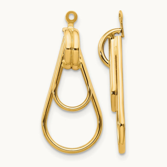Polished Double Teardrop Earring Jackets, 14K