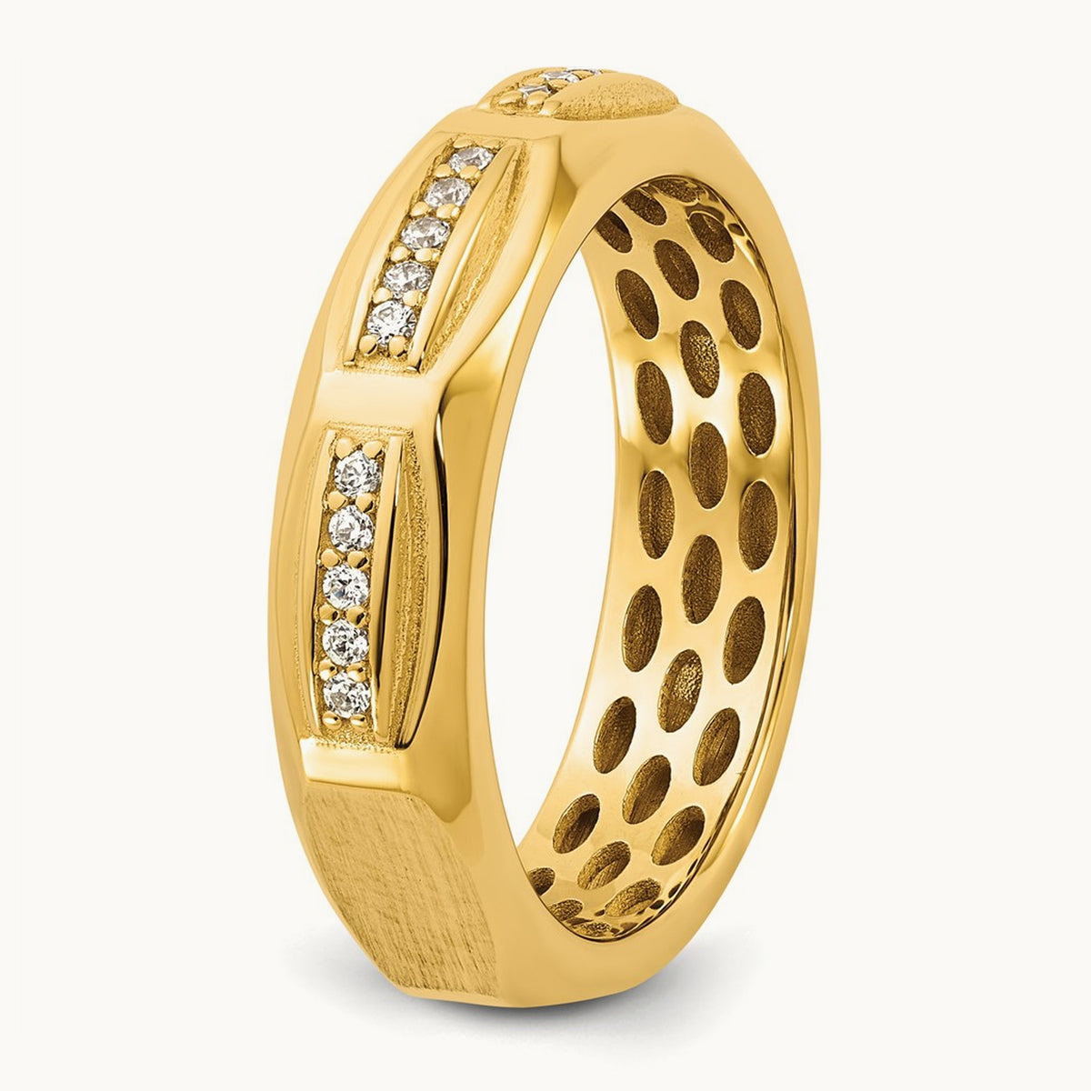 Setting: IB Goodman Men's Satin Diamond Ring Mounting, 14K Gold — 14K Yellow Gold