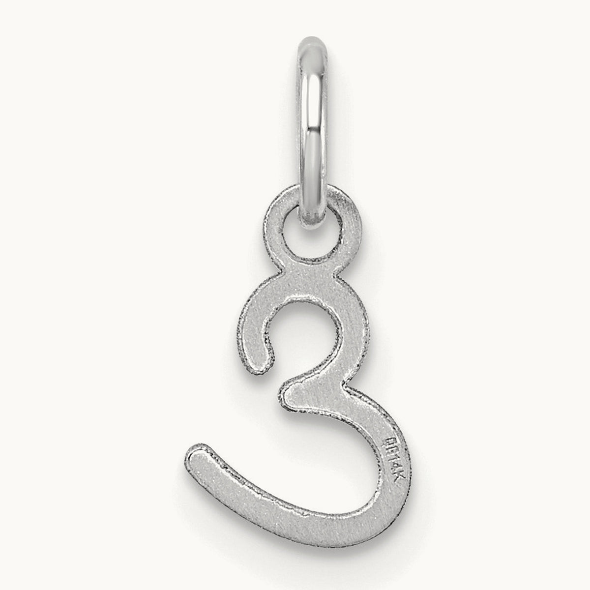 Uppercase Initial Charm — 14K White Gold, E