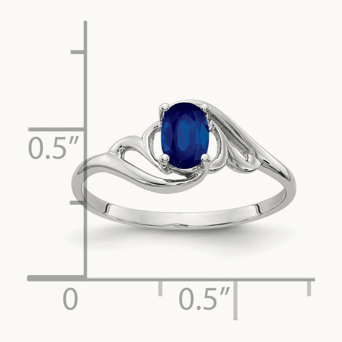 6x4mm Oval Sapphire ring, 14K White Gold