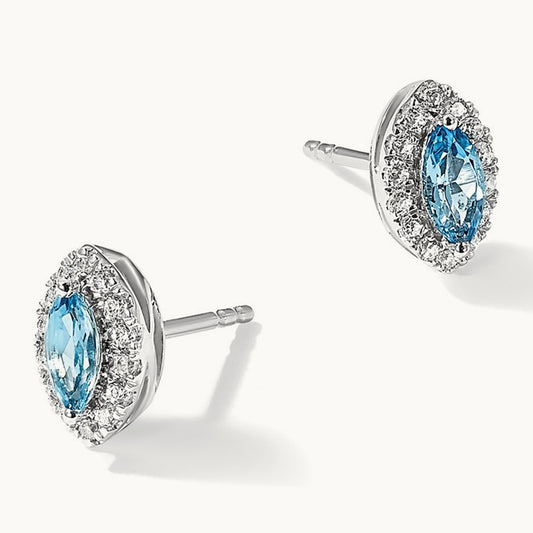 Topaz Dec Birthstone Post Earrings, 0.20 ct tw Lab-Grown Diamond