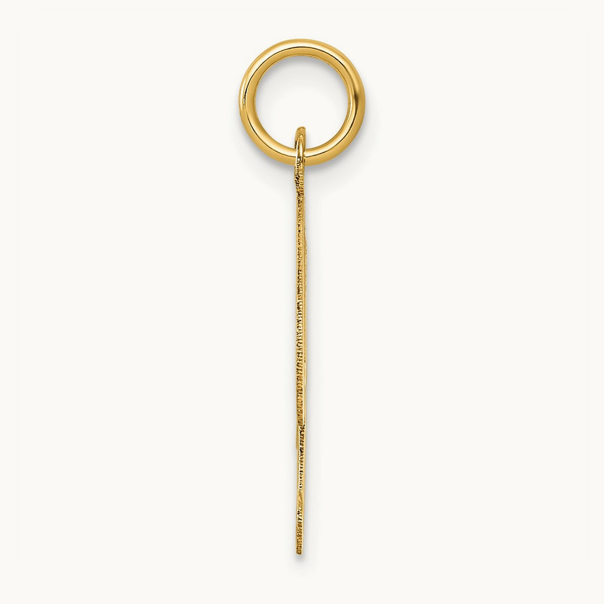 Medium Fancy Script Initial Charm — 14K Yellow Gold, R