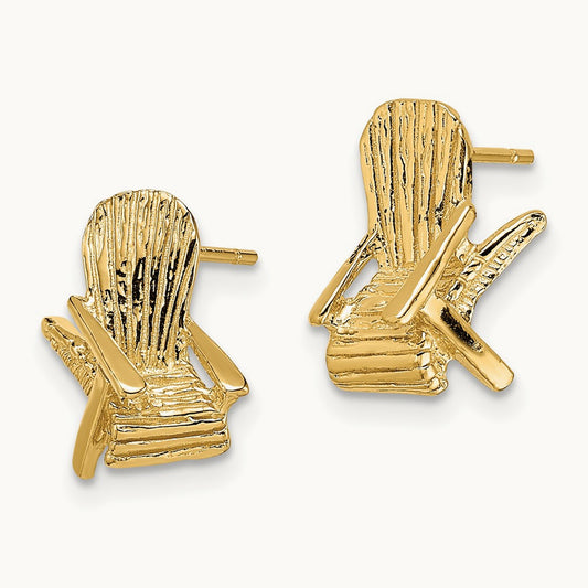 2-D Beach Chair Post Earring, 14K
