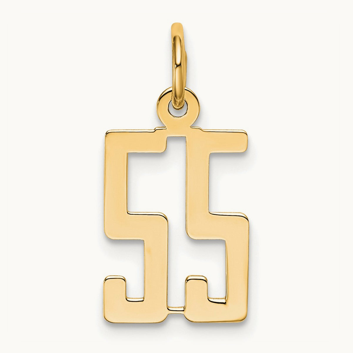 Small Elongated Number 55 Charm, 14K