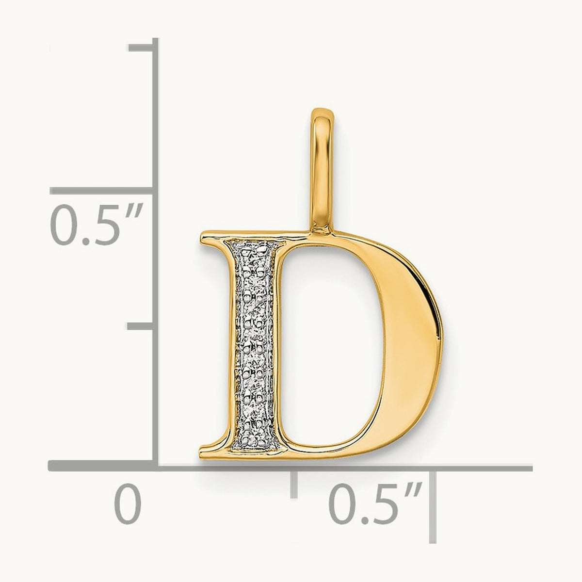 Diamond Letter D Initial Pendant, 14K