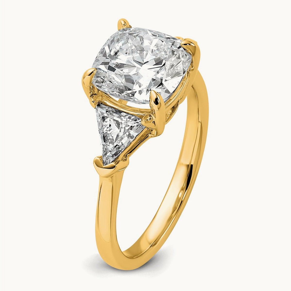 Triangle Cushion Semi-Mount Engagement Ring, 0.50-1.00 ct tw Lab-Grown Diamond — 1 ct, 14K Yellow Gold