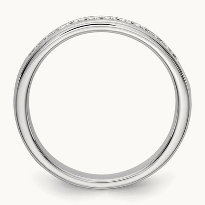 11-Stone Diamond Channel Band, 14K White Gold