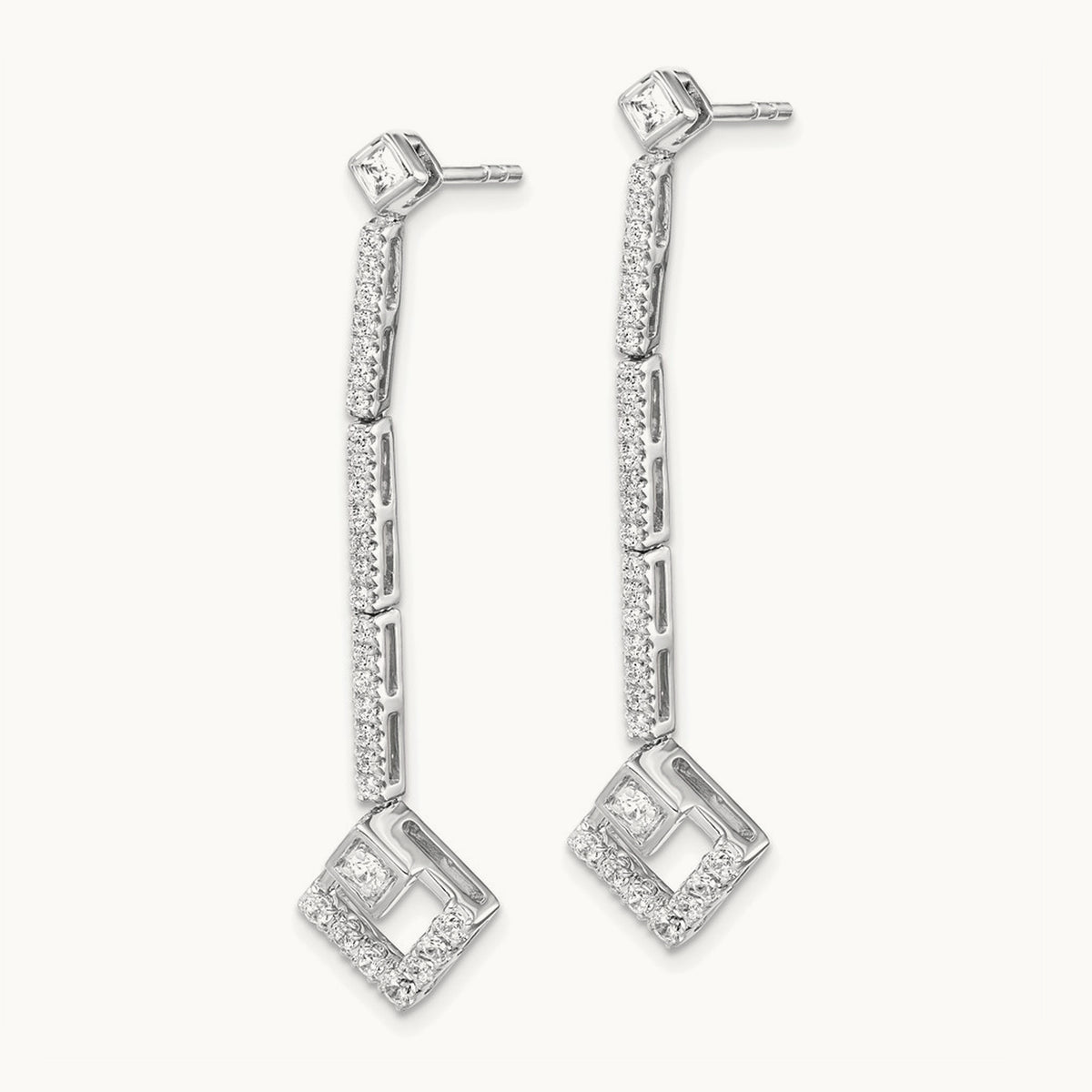 Dangle Post Earrings, 0.50 ct tw Lab-Grown Diamond — 14K White Gold