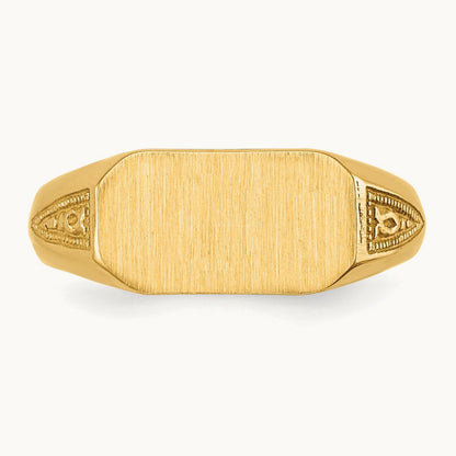 10.0x5. Closed Back Signet Ring, 5mm, 14K