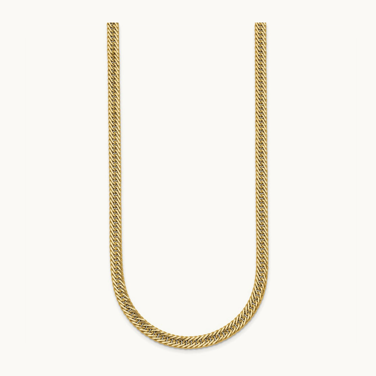 Polished 17in Fancy Hollow Link Necklace, 14K