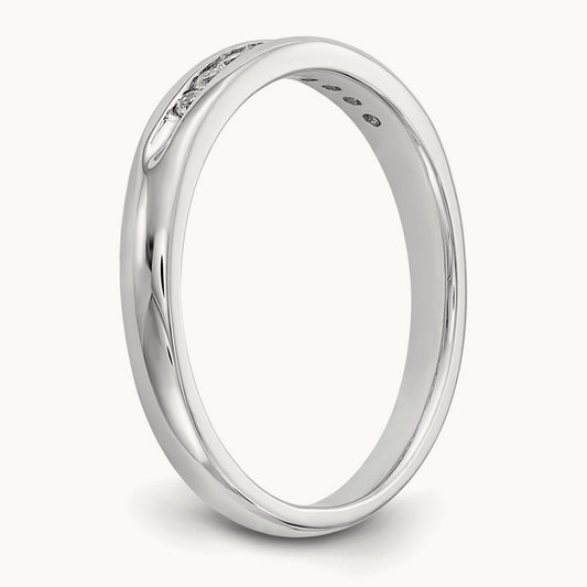9-Stone Diamond Channel Band, 14K White Gold