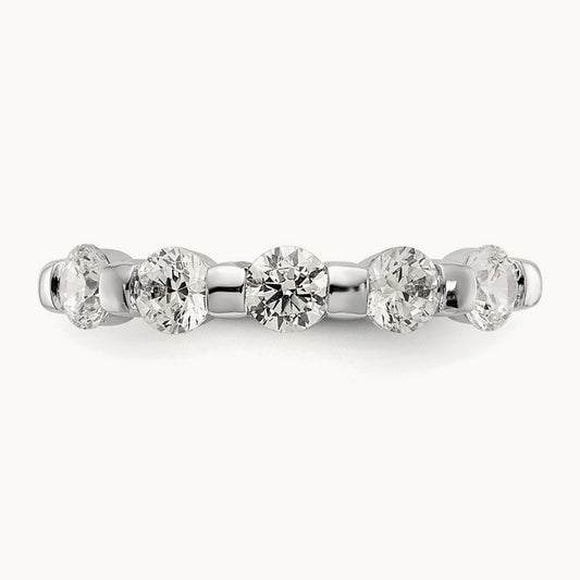 5-Stone Diamond Band, 14K White Gold